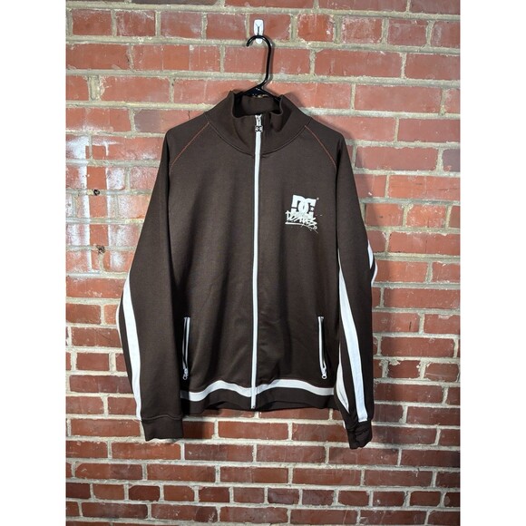 DC Other - Vintage Y2k DC Shoes Track Jacket Skater Skateboarding Brown Graphic Sz XXL